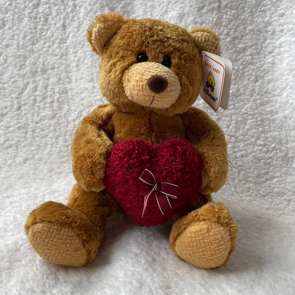 VTG NWT A&A Plush Stuffed Teddy Bear w/Heart 11”